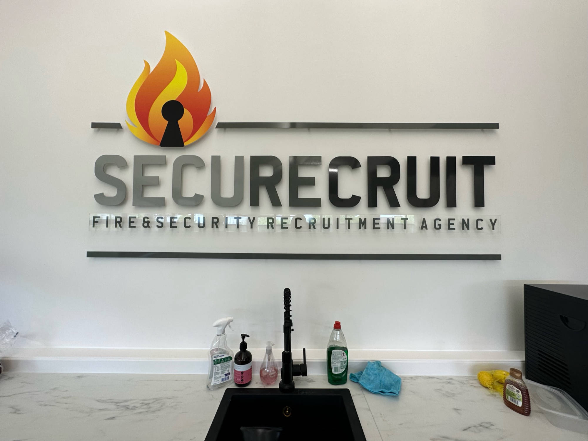 interior acrylic stand off signage 