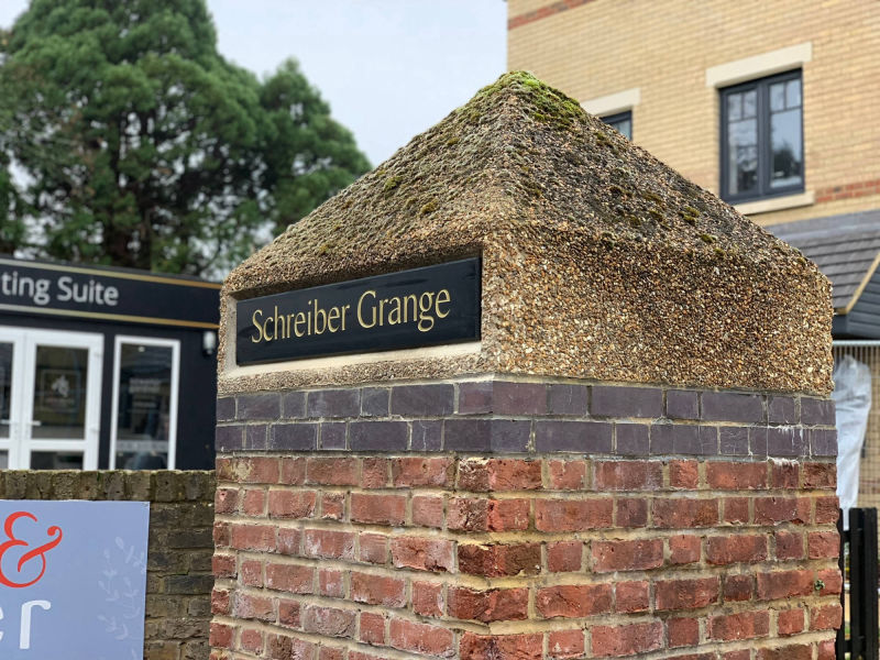 engraved construction sign