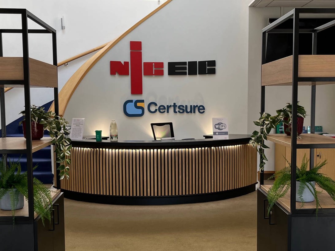 niceic reception acrylic signage