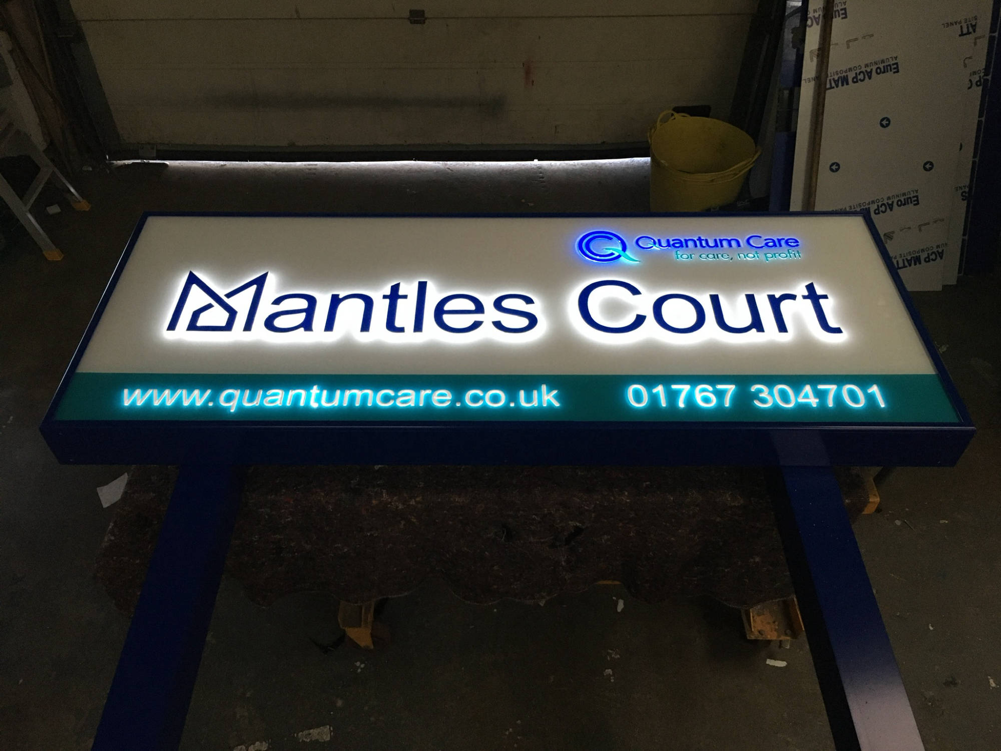 carehome post illuminated signage