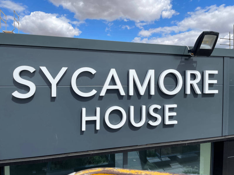 stand of letters signage