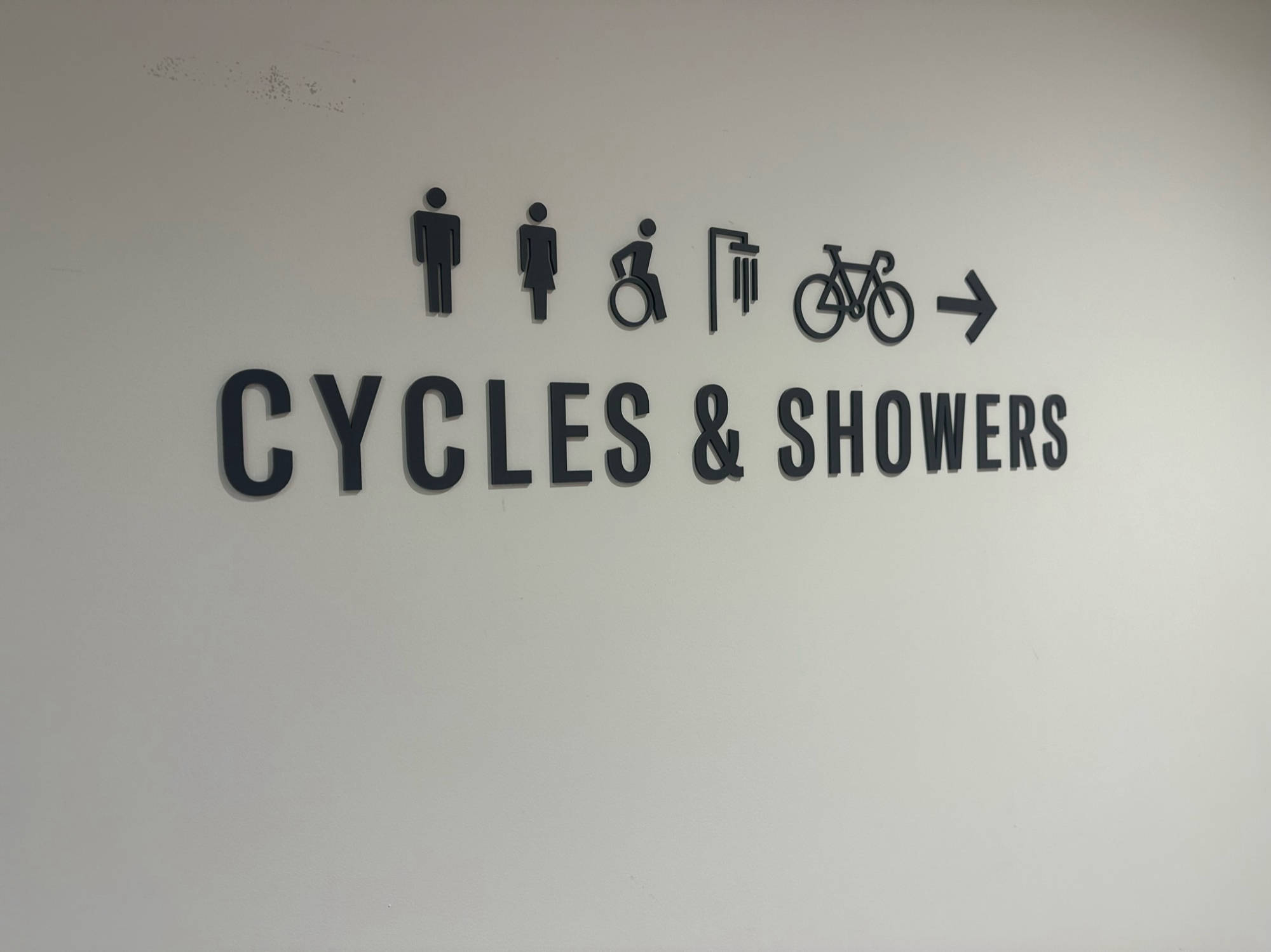 wayfinding stand of letters signage